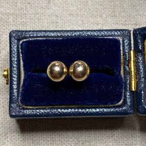 💛 Vintage 10k Yellow Gold Ball Earrings